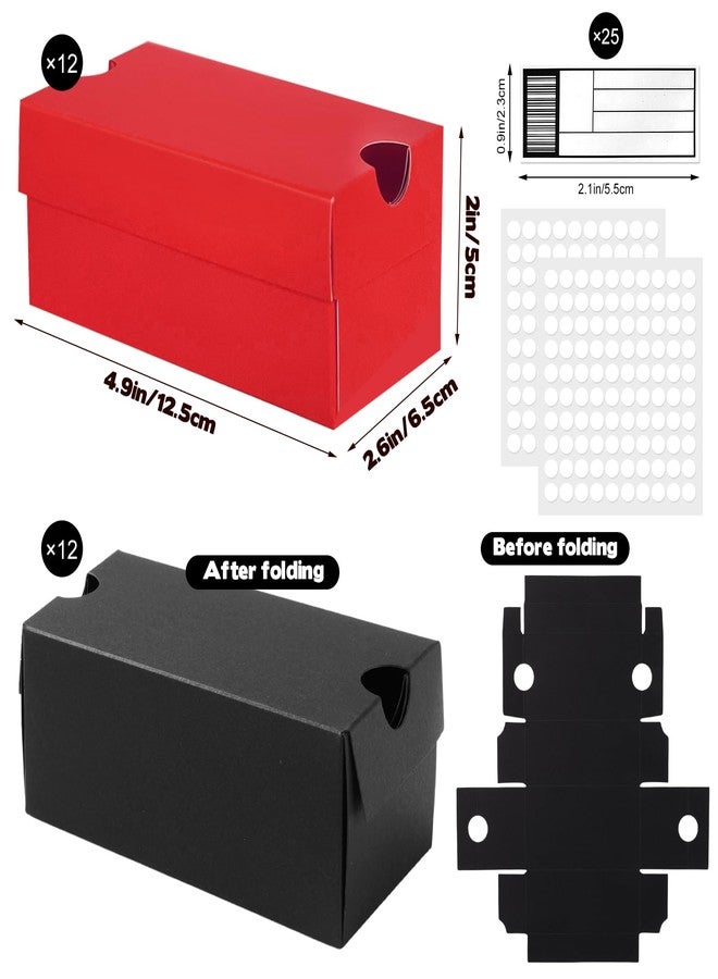 Foxtell 24 Pack Mini Sneaker Boxes for Party Favors 4.7 x 2.5 x 2 Inch Mini Shoe Gifts Boxes for Candies Cookies Snacks Sports Small Gift Case with Label for Wedding , Holiday, Birthday Party Favor (Black & Red) - Image 2